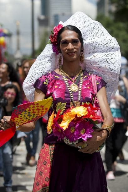 La caraceterización de muchos de los manifestantes estuvo llena de color y creatividad.