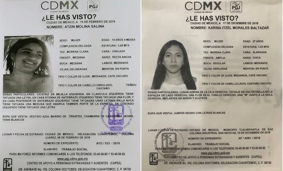 Ofrecen 212,000 dólares de recompensa por información que lleve a localizar a "las novias" del cartel Unión Tepito