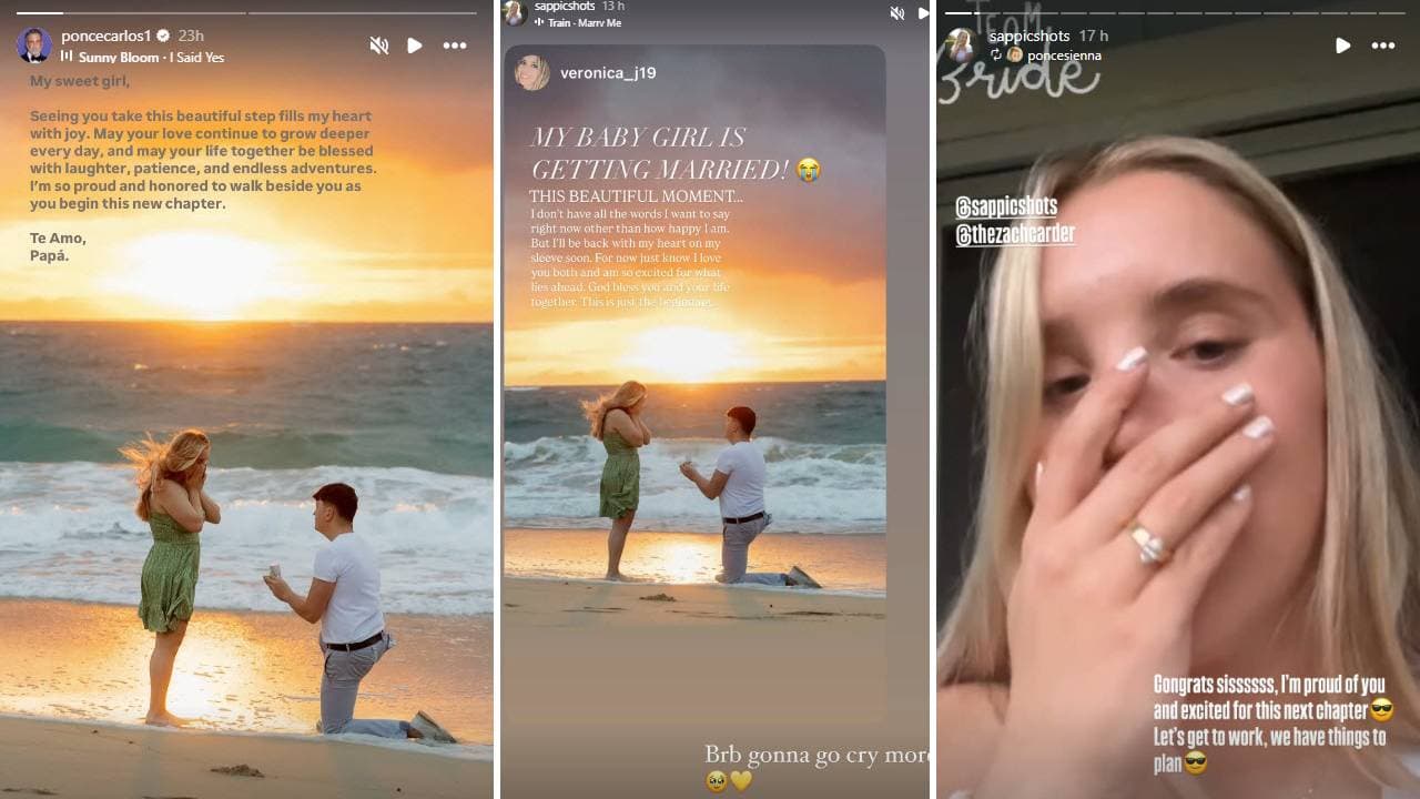 Savannah, una de las mellizas de Carlos Ponce, se comprometió en matrimonio con Zach Carder.