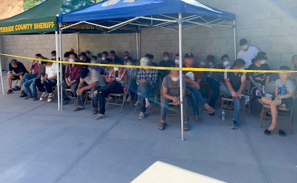 Las autoridades detuvieron a 104 personas en el sembradío ilegal de marihuana en Blythe, California.