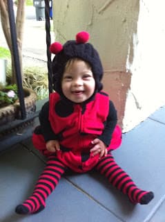 En su primer Halloween junto a su nueva familia, Sofía lució un disfraz de catarina.