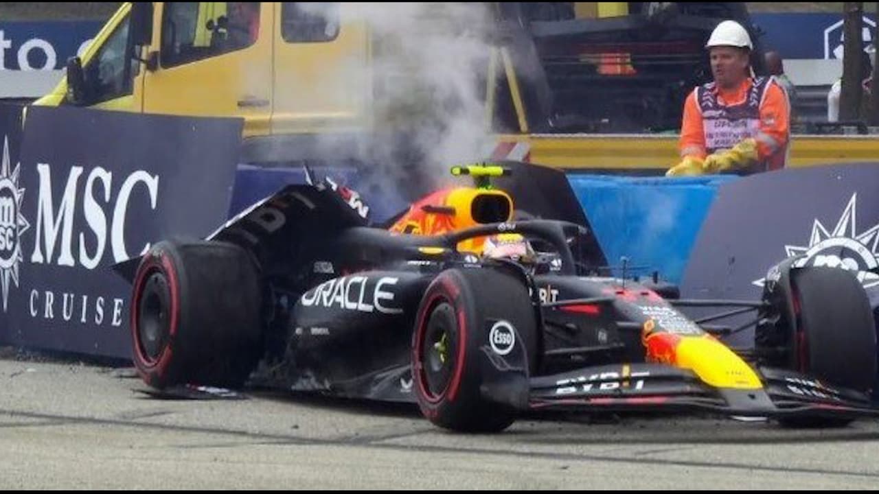 Sergio Pérez choca su monoplaza en la Q1 del Gran Premio de Hungría y crecen rumores