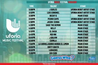 Uforia Music Festival 2014 Performance Schedule