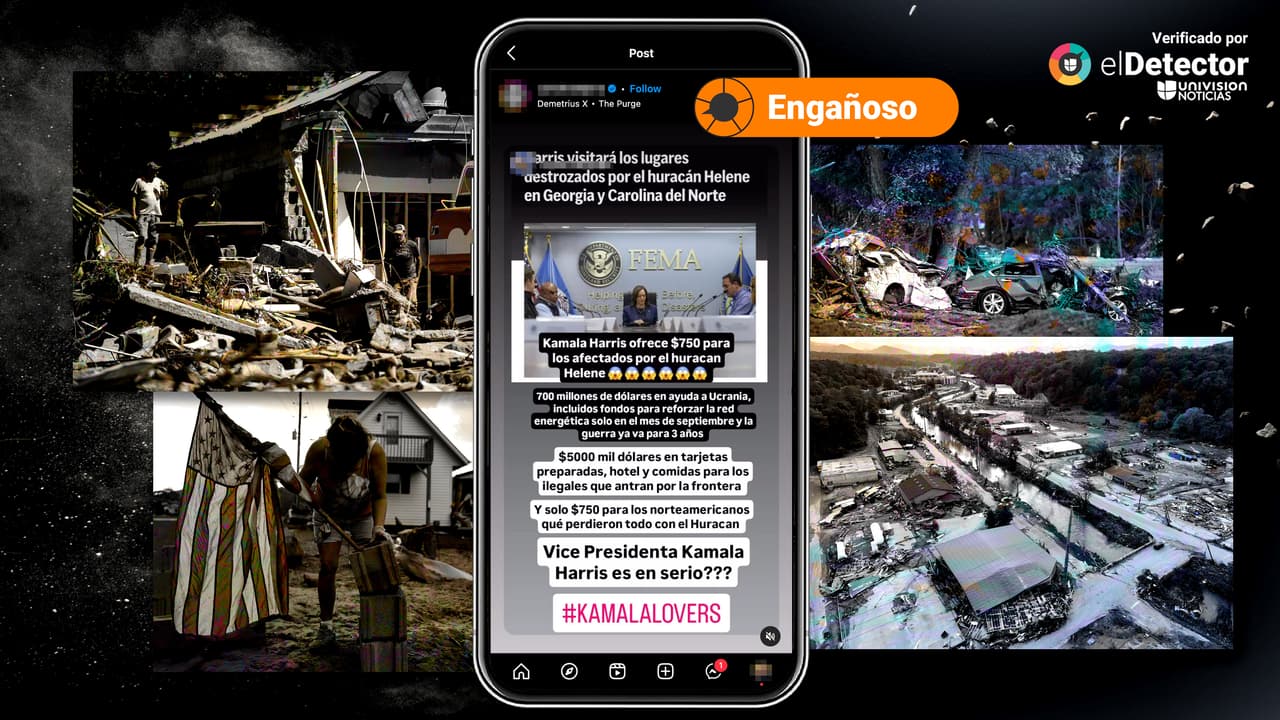 No es cierto que para la emergencia por el huracán Helene, el gobierno de EEUU solo ofrezca 750 dólares de ayuda