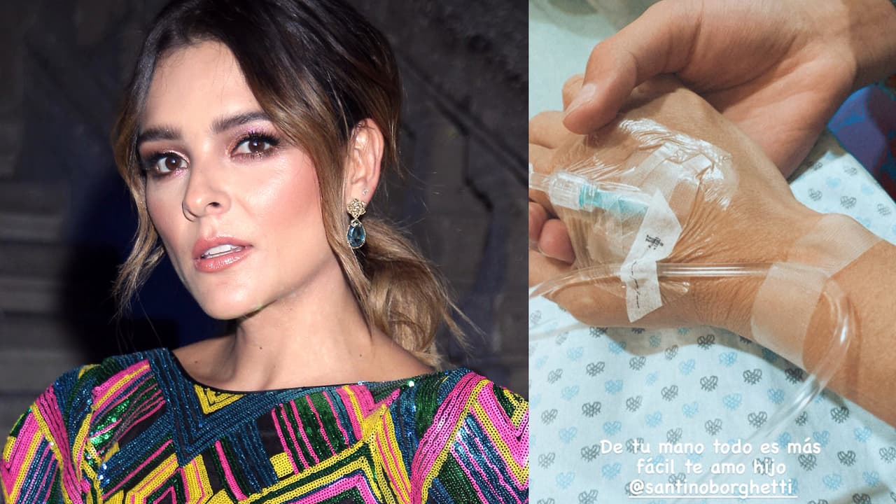 A la derecha, la foto que Grettell Valdez publicó aparentemente antes de la cirugía, acompañada de su hijo Santino.