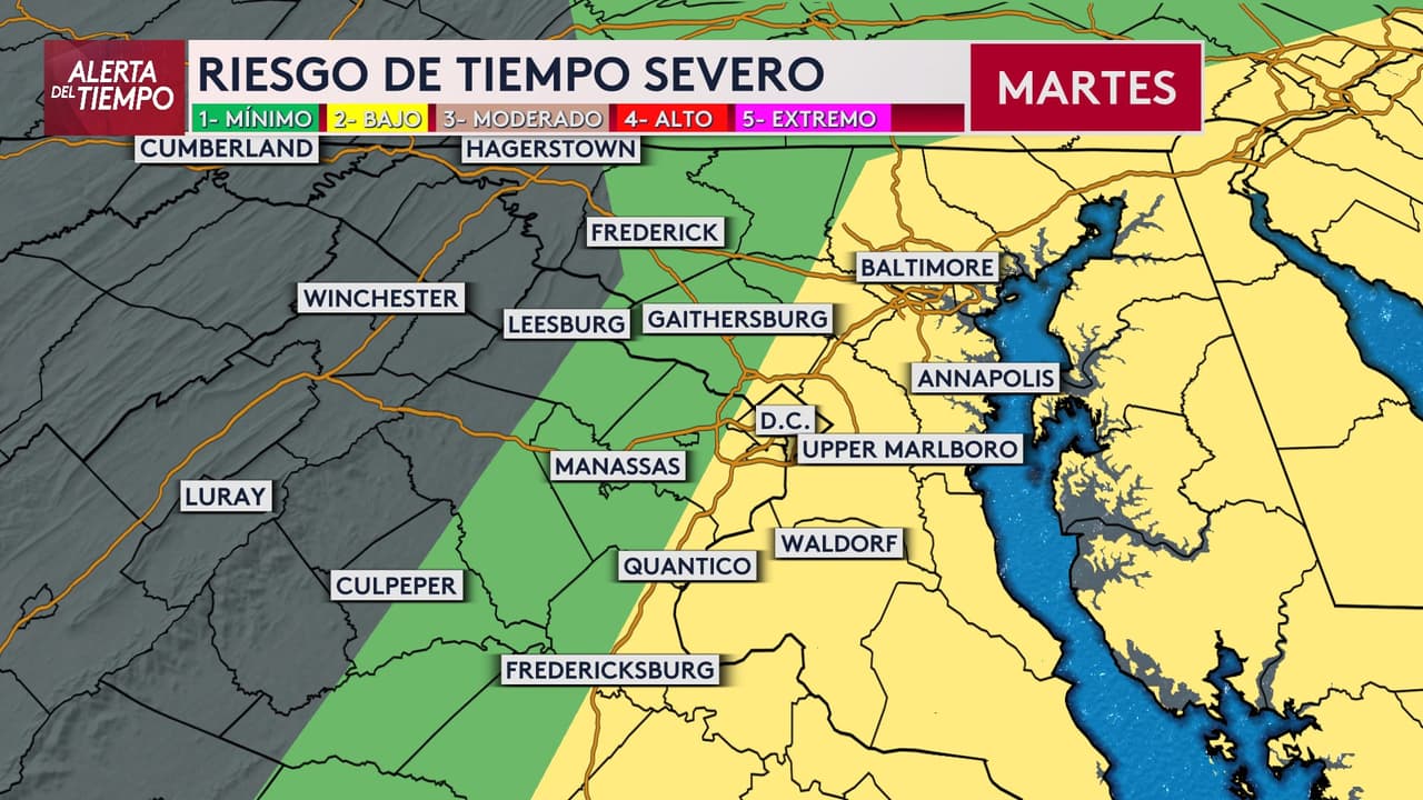El DMV se encuentra bajo Alerta Del Tiempo este martes por riesgo de tormentas