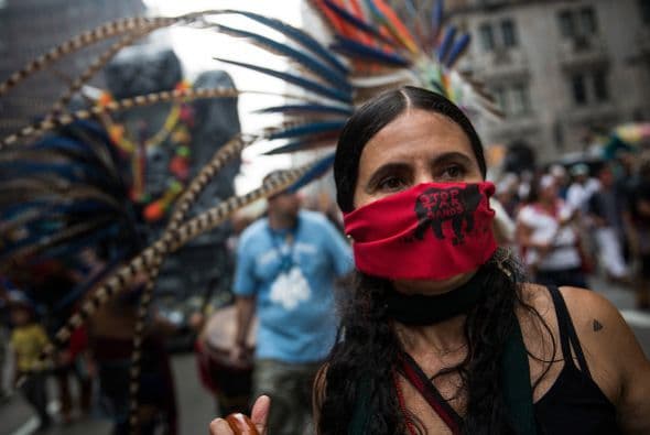 Los manifestantes piden mayor acción contra el cambio climático.