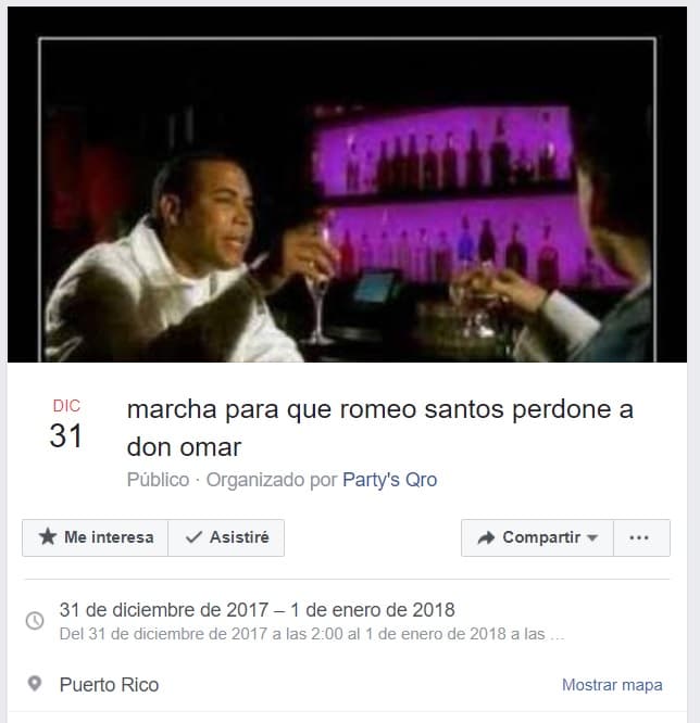 Los seguidores se tomaron muy a pecho la letra y aseguran que Don Omar tuvo una aventura con la esposa de Romeo Santos, como cuenta la historia del afamado tema. Es por eso que, en tono de broma, muchos de sus fans se preguntan si realmente se perdonaron y, por si las dudas, existe la convocatoria para el 31 de diciembre de 2017.