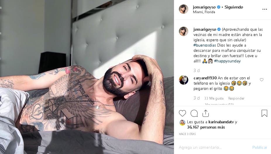 Luego, publicó esta 
<b><a href="https://www.instagram.com/p/B5QBq58hLvG/" target="_blank">otra foto</a></b>: "(Aprovechando que las vecinas de mi madre están ahora en la iglesia, espero que sin celular) Buenos días, ¡Dios les ayude a descansar para mañana (lunes) conquistar su destino y brillar con fuerza!".
<br>