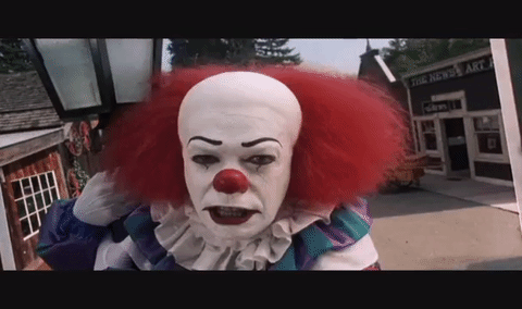 El payaso protagonista de ‘Pennywise’, de Stephen King, una película de 1990.