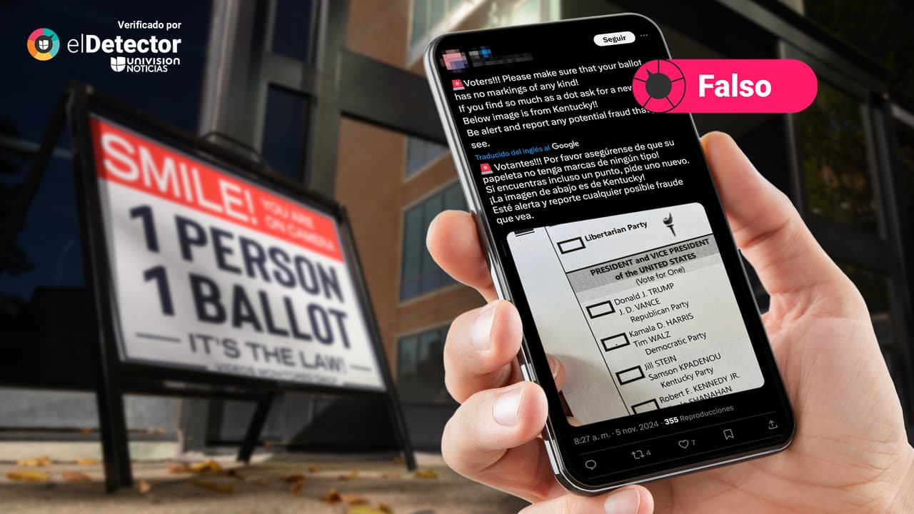 Es falso que un supuesto punto negro en la casilla de Kamala Harris en boletas electorales de Kentucky anule los votos emitidos por otro candidato