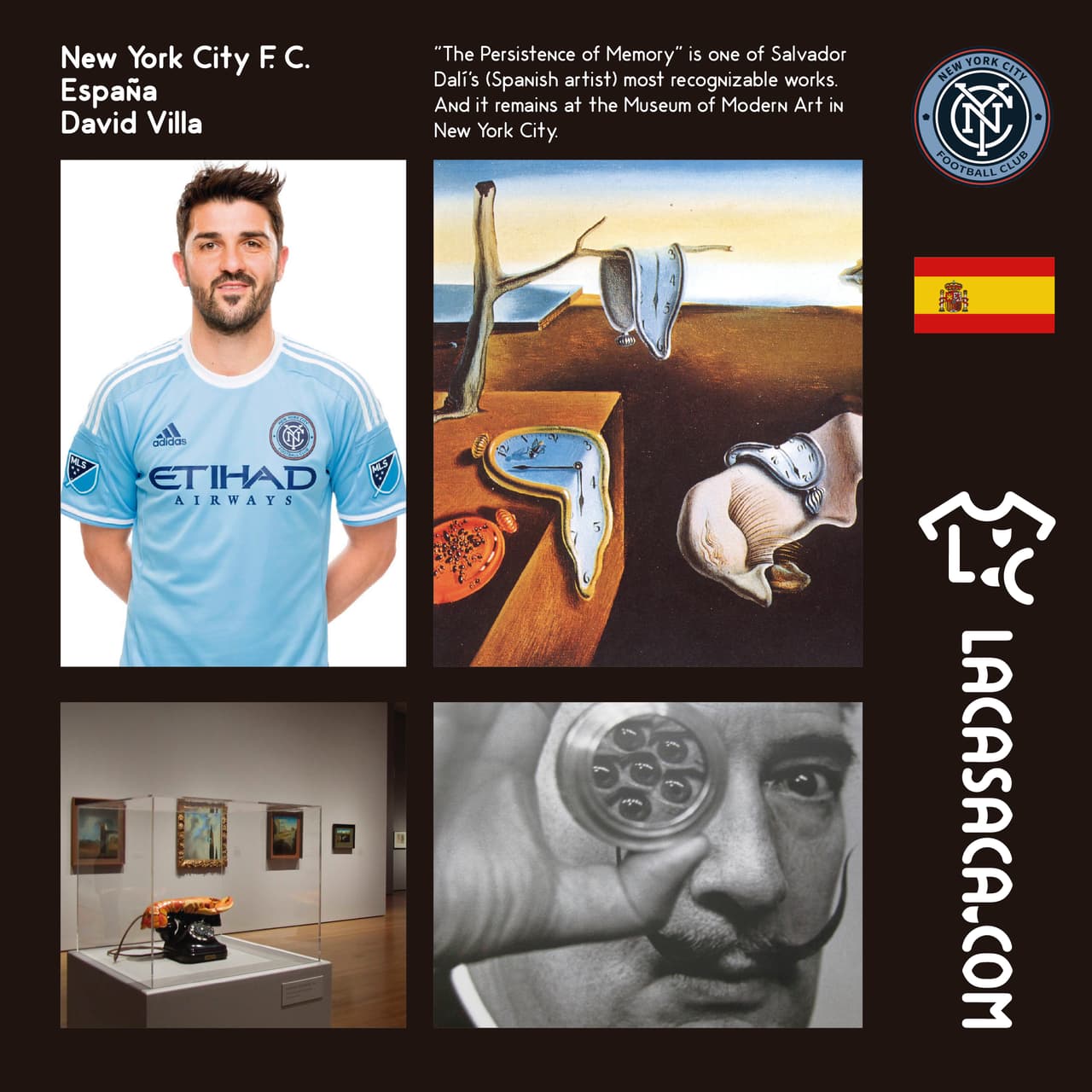 NEW YORK CITY FC | "La Persistencia de la Memoria" del artista español Salvador Dalí y el capitán y goleador del club neoyorquino, David "Guaje" Villa, fueron la inspiración de esta surrealista casaca.