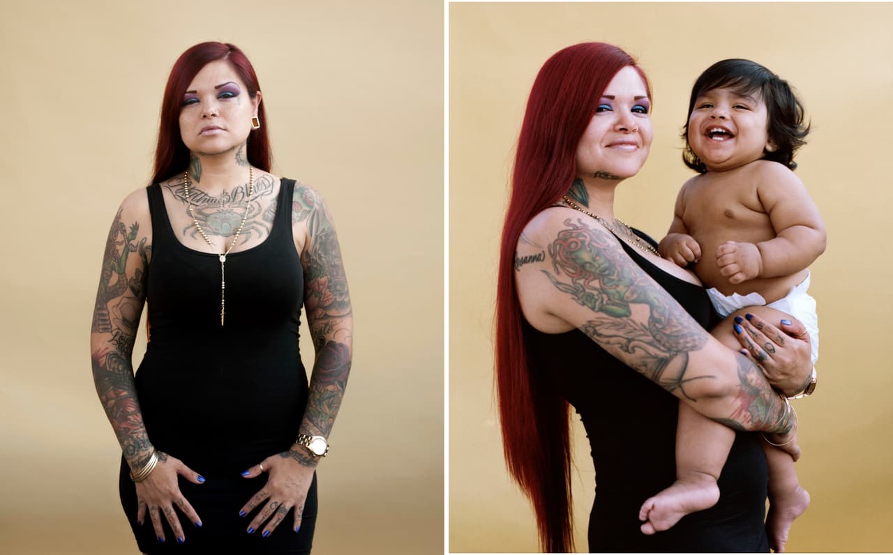 El contraste entre las dos imágenes muestra cómo cambia la percepción del espectador cuando la mujer aparece acompañada de un niño. El aspecto pasa a un segundo lugar, y los rasgos físicos ya no son tan determinantes.