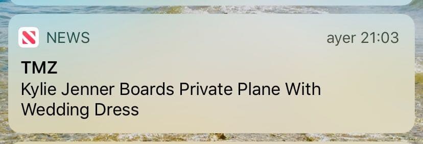 El revuelo fue tal que incluso algunos medios como TMZ informaron la noche del martes que "Kylie Jenner abordó un avión privado con un vestido de novia". Las fotos dejaban ver la parte final de lo que parecía ser un 
<b>largo vestido blanco de plumas</b>, el cual iba en una bolsa de la tienda Saks Fifth Avenue.