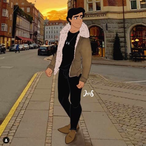 El 
<b>príncipe Eric</b>, de ‘La Sirenita’ (1989), también fue modernizado con un ‘look’ tan casual como ‘chic’, por lo que varios internautas apuntaron a que así se parece al actor 
<b>Jacob Elordi</b>.