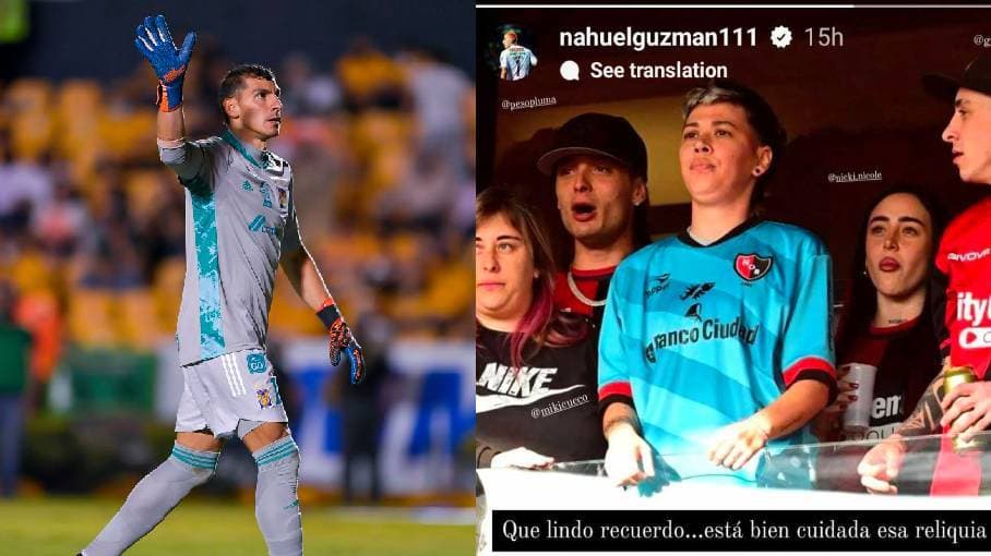 Nahuel Guzmán aprovecha visita de Peso Pluma para lanzar elogio a Newell's