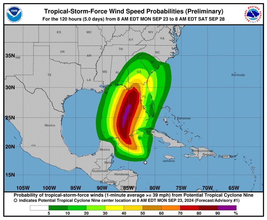 El preocupante pronóstico del Centro Nacional de Huracanes por la potencial formación de la tormenta Helene en el golfo de México