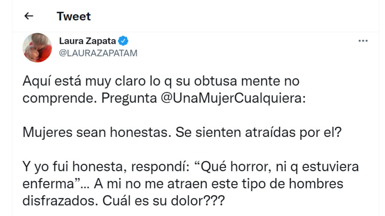 Laura Zapata ofendió a internautas con sus comentarios.