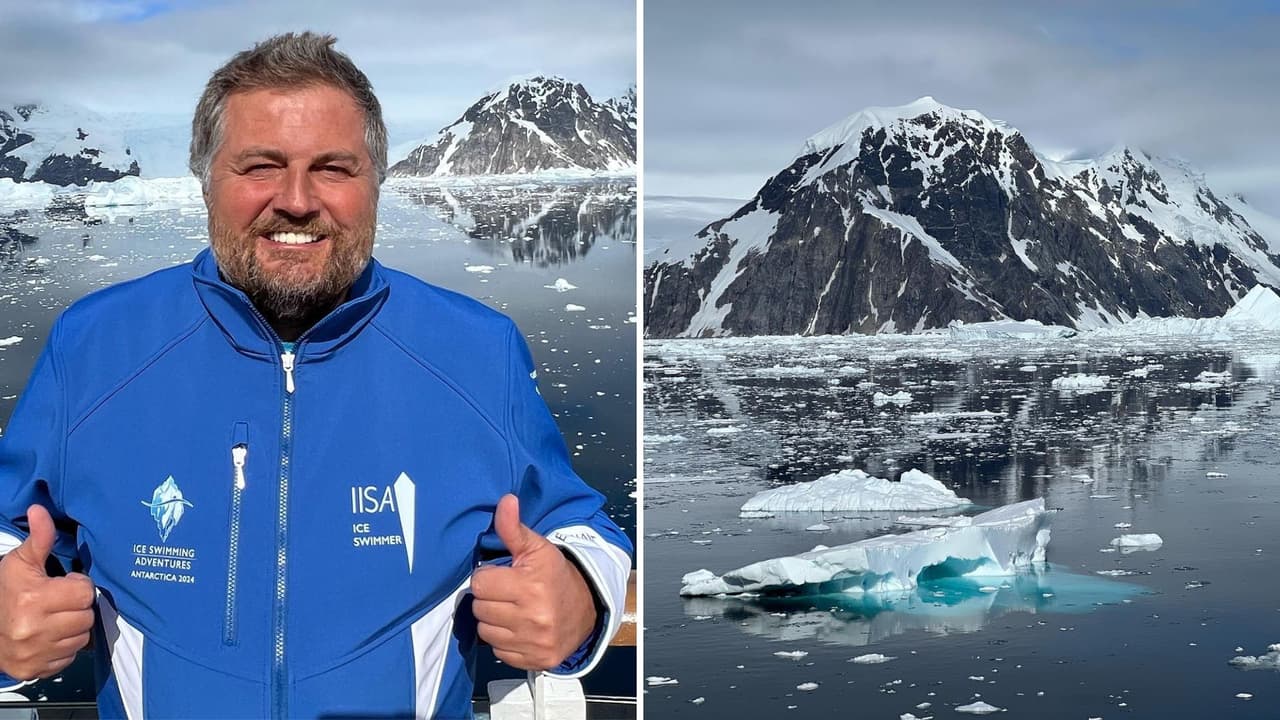 ‘La Foca’ cruza nadando un kilómetro de las aguas de la Antártica.