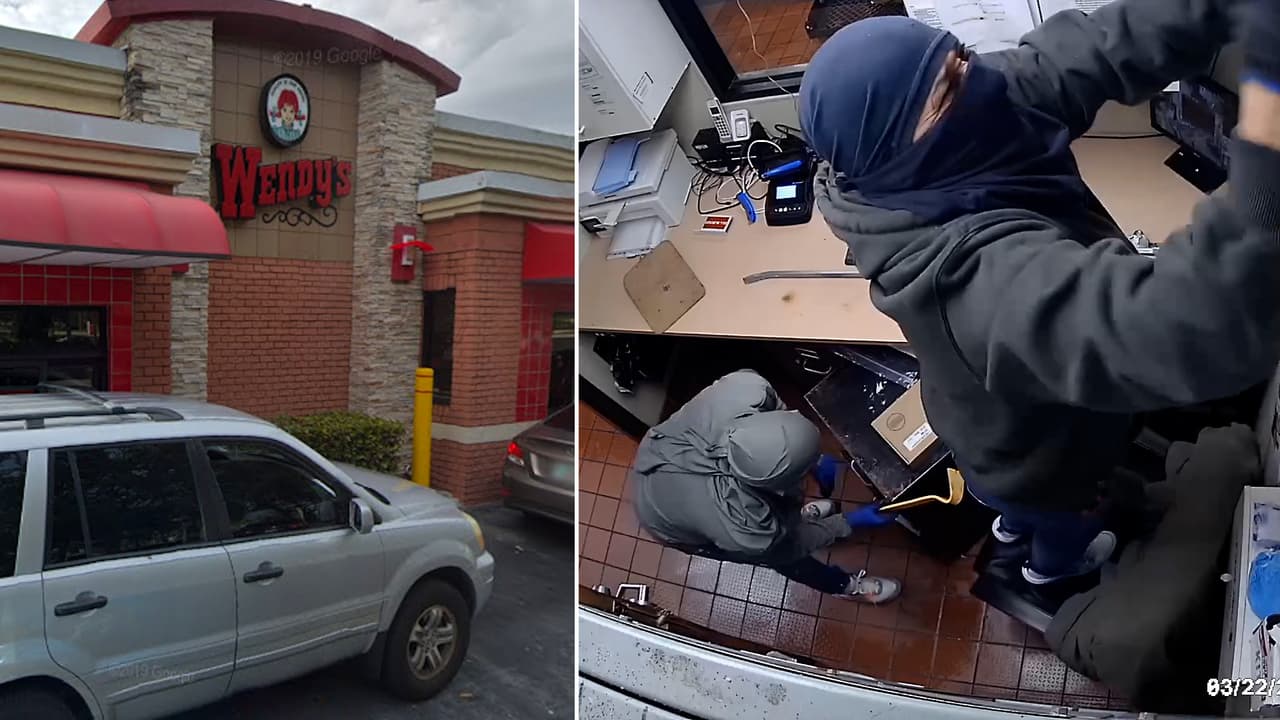 Policía busca a dos sospechosos, tras ser vistos en un video intentando arrancar la caja fuerte de un Wendy's