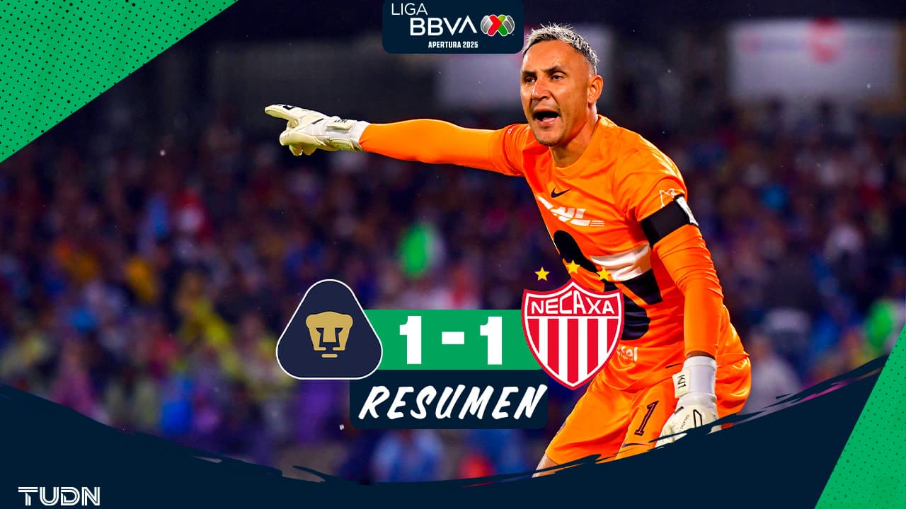 Resumen | Keylor y Pumas empatan frente al Necaxa en medio de un aguacero