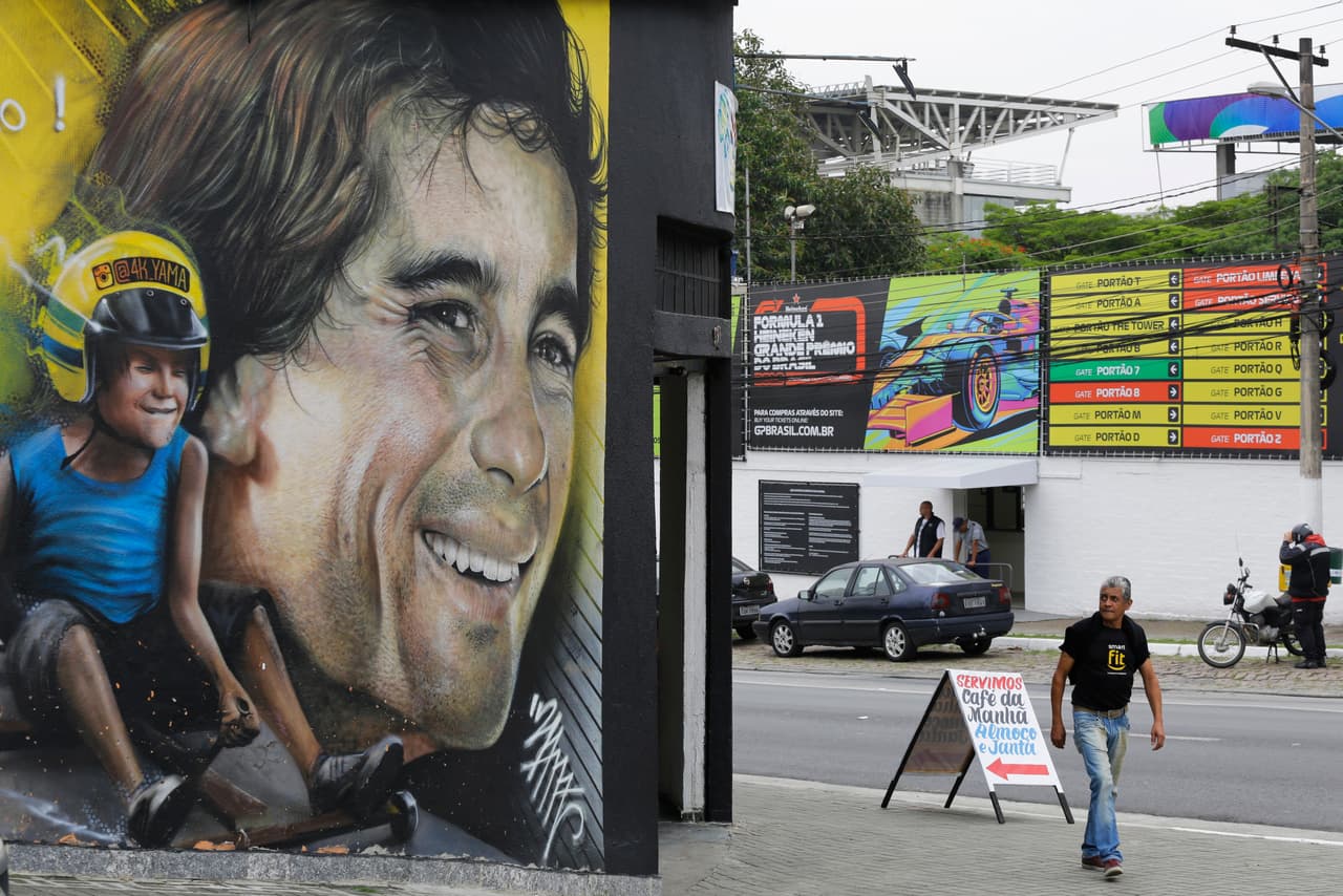 Autódromo de Interlagos celebra 80 años con enorme mural de Senna