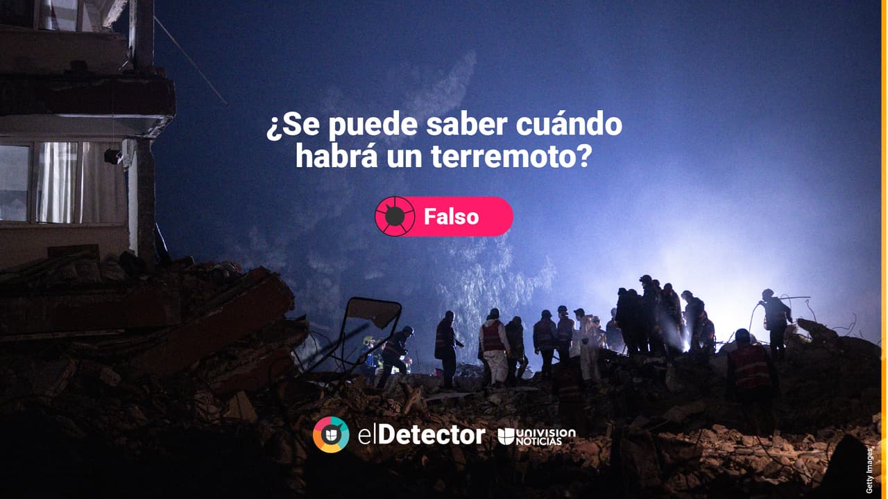 Los sismos no se pueden predecir porque tienen dos características principales: son inesperados y ocurren porque se libera la tensión en la corteza terrestre.
<b><a href="https://www.univision.com/noticias/falso-terremotos-no-se-pueden-predecir" target="_blank">Lee la verificación completa de elDetector aquí</a></b>.