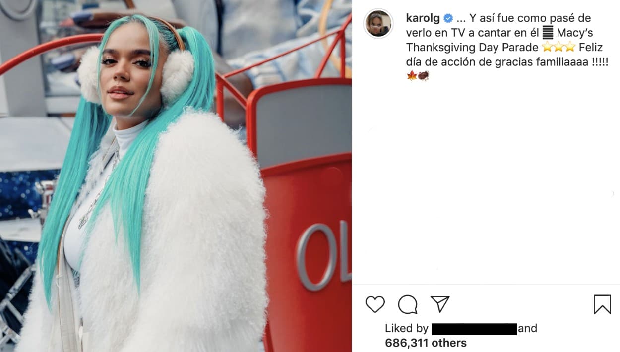 En este mensaje, que publicó en Instagram, Karol G resumió en pocas palabras lo poderoso que fue este día en su vida.