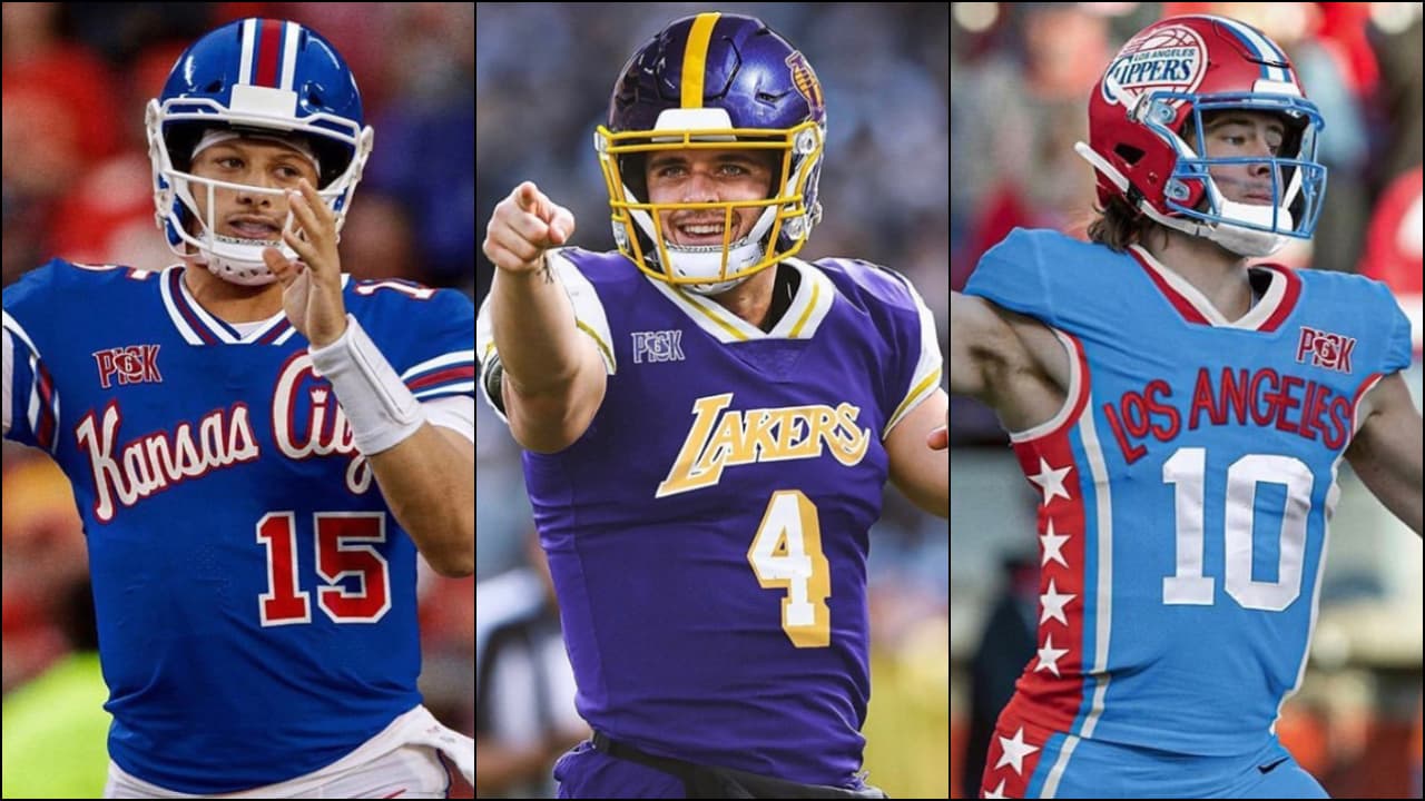 <b>¡Qué increíble!</b>
<br>Así se verían los jugadores de futbol americano enfundados en los diseños de los equipos históricos de la NBA.