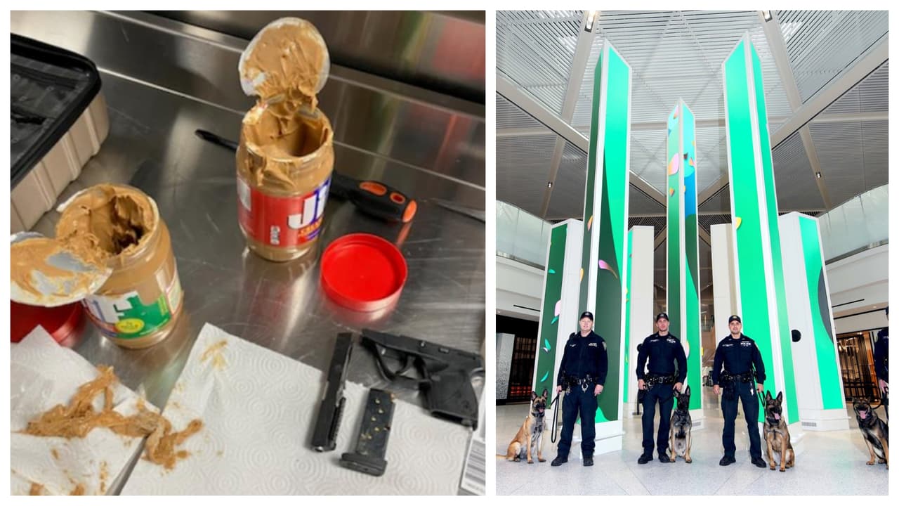 Santa Claus le traerá "carbón": intentó viajar desde el aeropuerto JFK con armas ocultas en mantequilla de maní