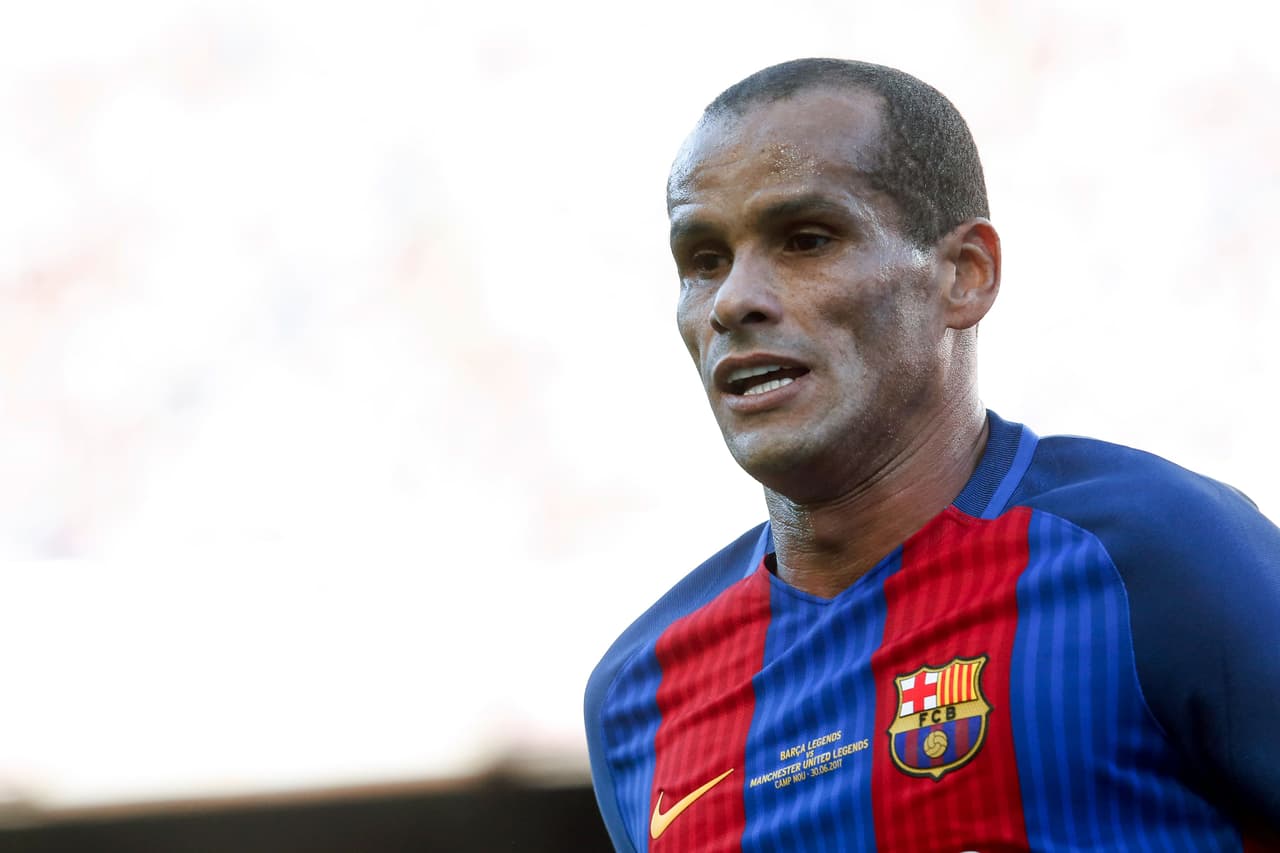 Rivaldo en un partido de leyendas del Barcelona.