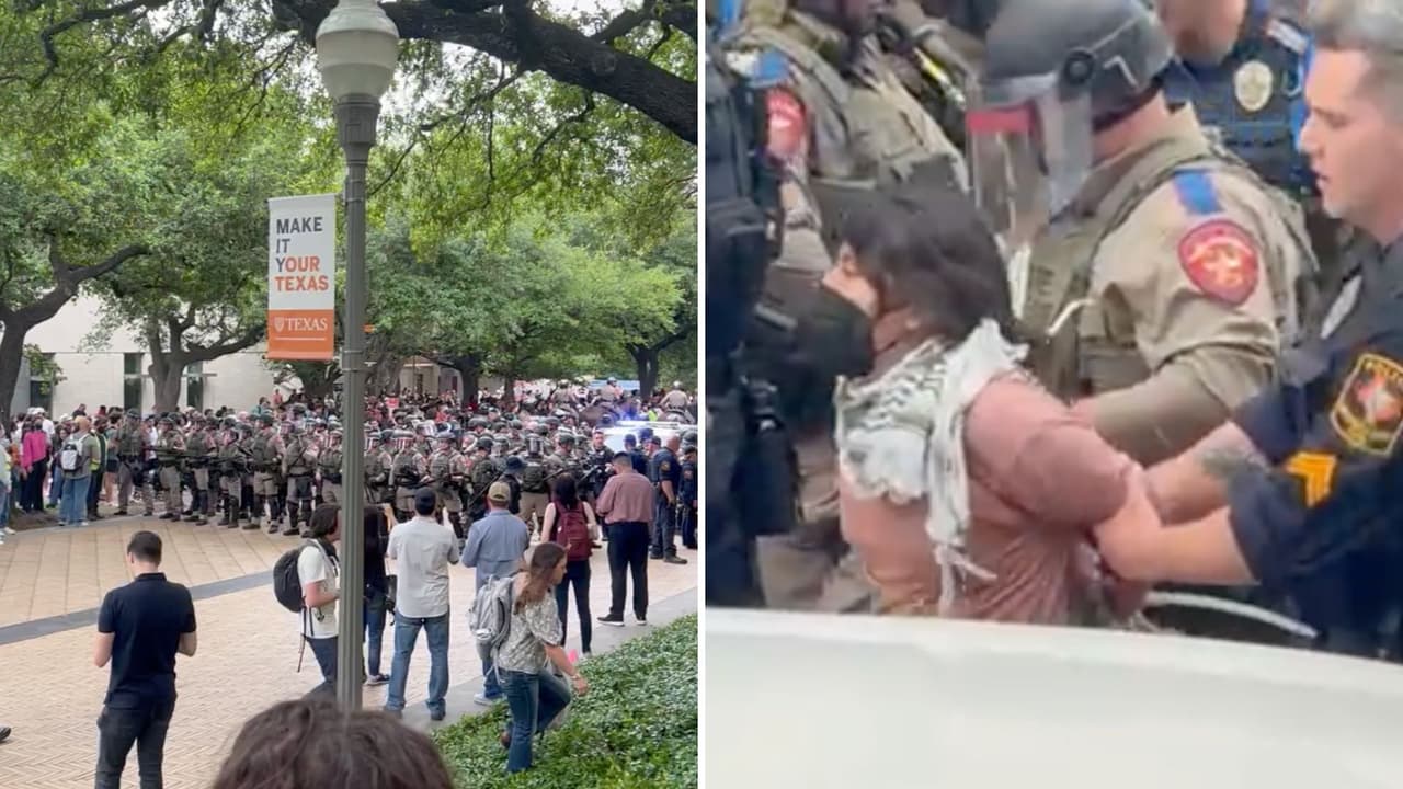 Alumnos de la 
<a href="http://uni.vi/Gytw105qIr6" target="_blank">Universidad de Texas en Austin (UT Austin) realizaron protestas el miércoles 24 de abril</a>. Exigían que UT
<b> Austin se desvincule de compañías que proveen armas a Israel para ataques en Gaza. </b>
<br>La administración de UT se oponía a esta protesta citada por el Comité de Solidaridad con Palestina. 
<br>Directivas del plantel amenazaron con expulsar a los participantes en las demostraciones.