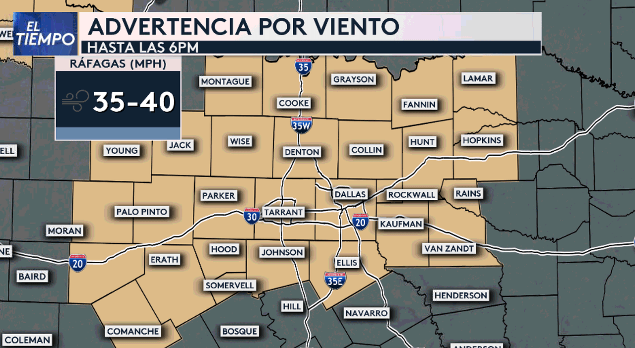 El Servicio Meteorológico Nacional emite una advertencia por fuertes vientos en Dallas