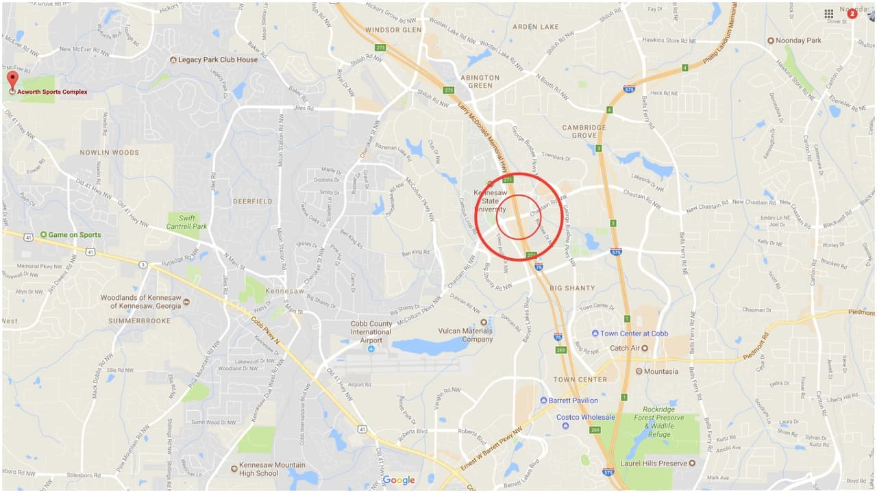 <b>4. Atlanta, Georgia.</b>
<br>
<br>Autopista I-75 a la altura de Chastain Road en Kennesaw.