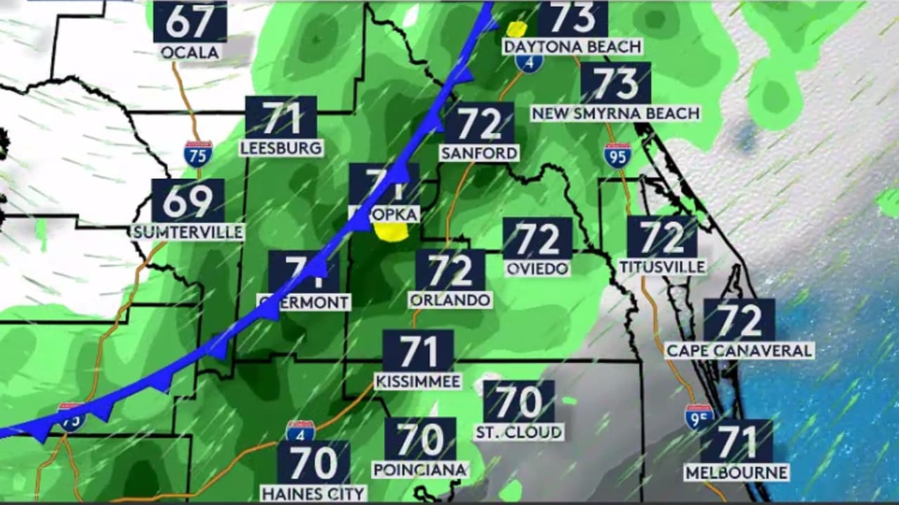 Lluvias y tormentas severas llegan esta noche a Florida Central