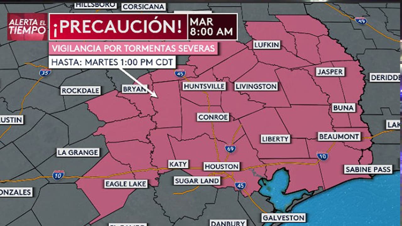 Emiten vigilancia por tormentas severas en el área de Houston