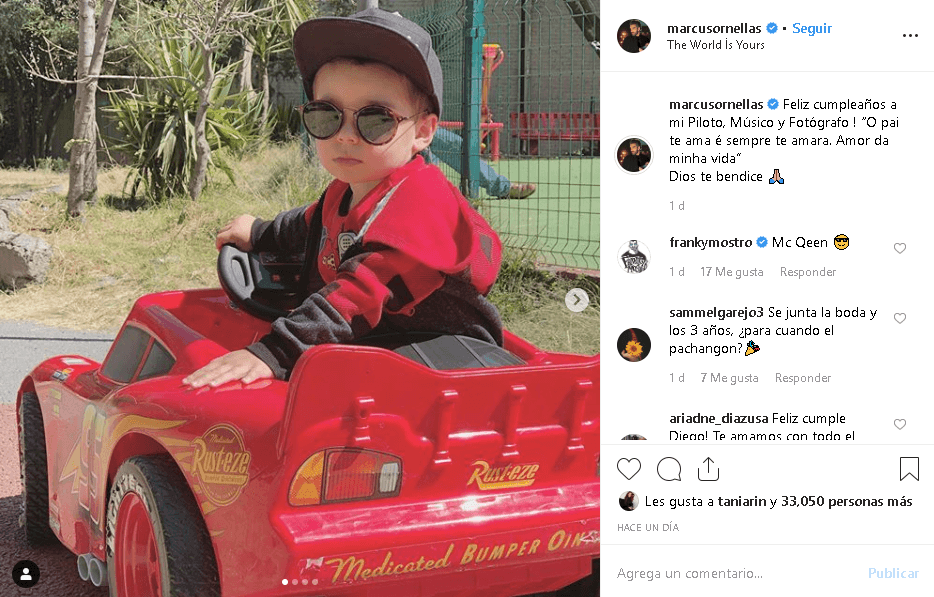 Con una serie de videos y fotografías en 
<a href="https://www.instagram.com/marcusornellas/?hl=es-la" target="_blank">su Instagram</a>, Marcus Ornellas felicitó a su 'Cachetes', como él le llama a Diego, y junto a ellos escribió un mensaje en español y en portugués.