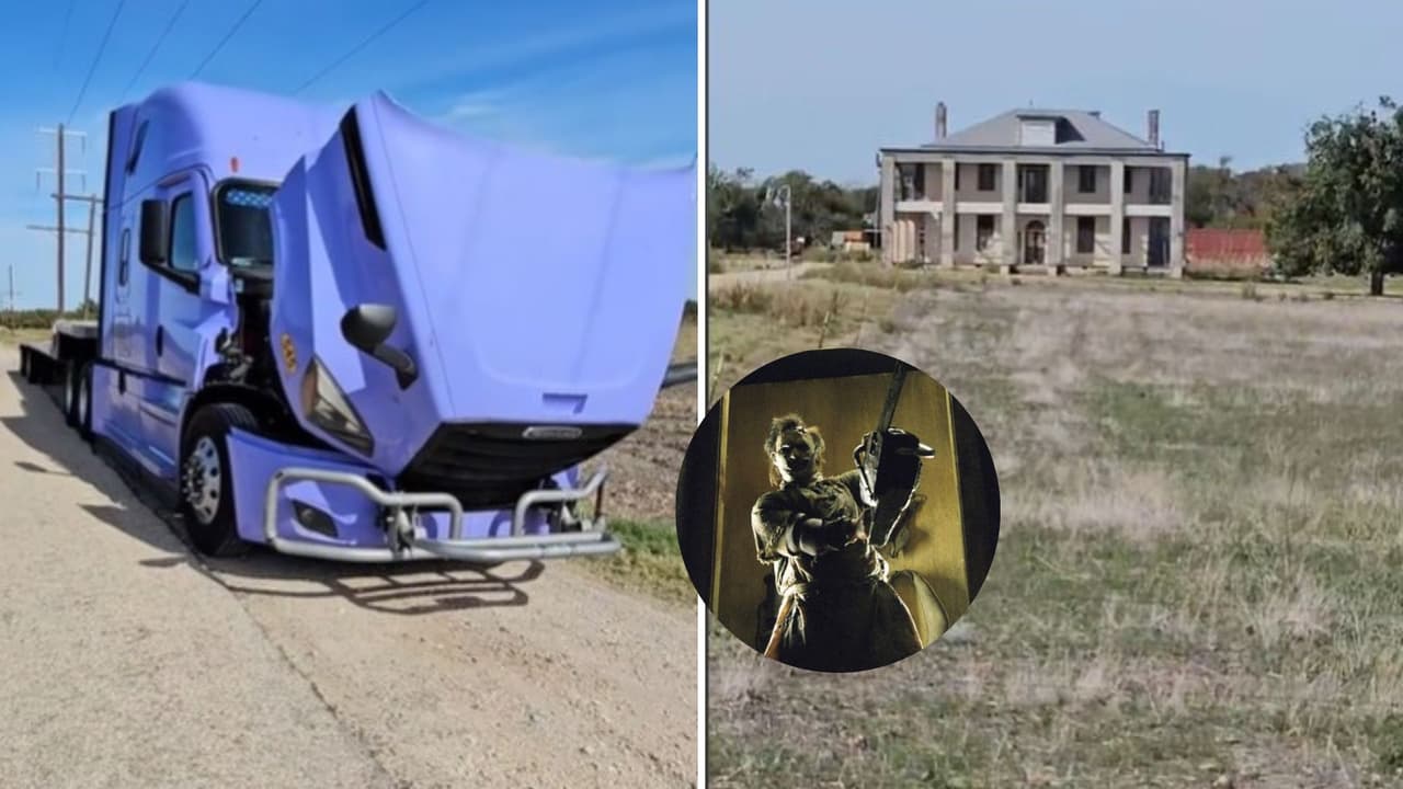 Tráiler se avería justo frente a la casa de 'La masacre en Texas' y lo que el chofer ve aterroriza TikTok