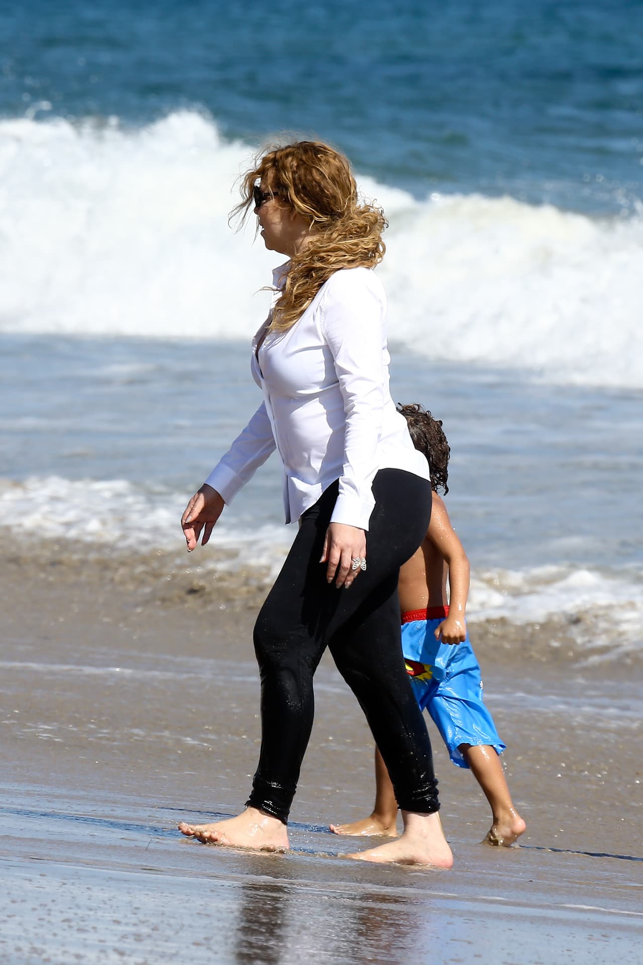 Mariah Carey y sus hijos disfrutan del mar.