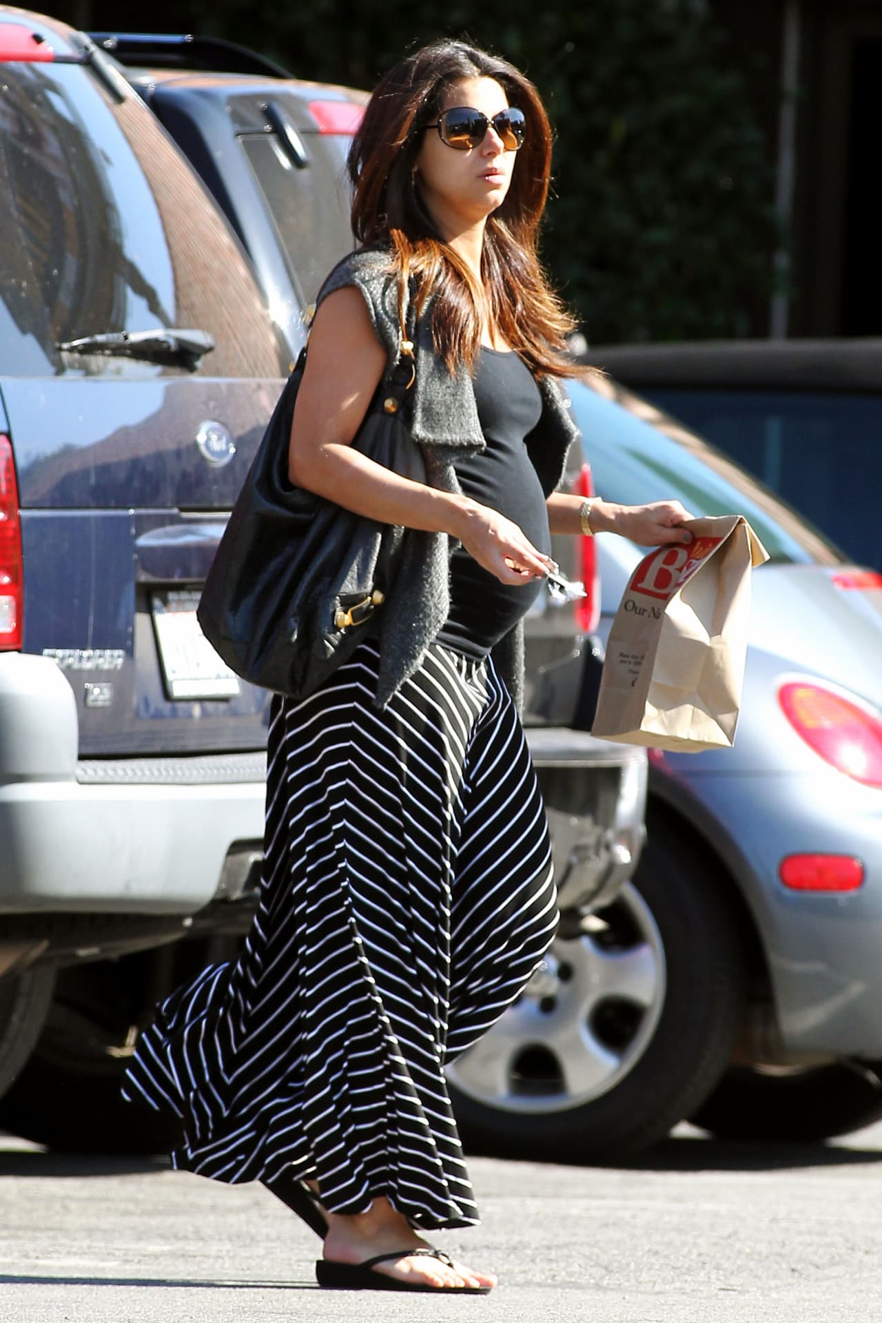 Siempre usó pantalones spandex para estar mucho más cómoda.