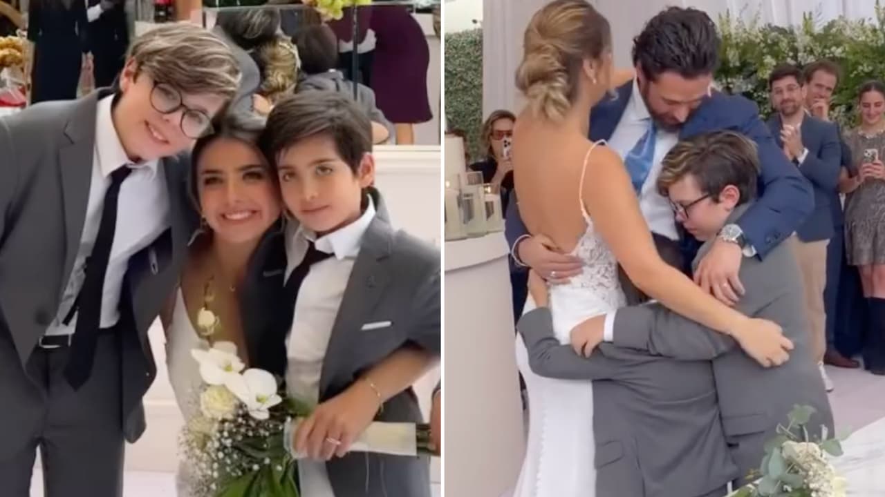 Hijo de Matías Novoa rompe en llanto al ver que su papá se casó con Michelle Renaud