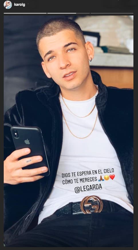 Con esta imagen y las siguientes palabras, Karol G se despidió de Legarda: "Dios te espera en el cielo como te mereces".