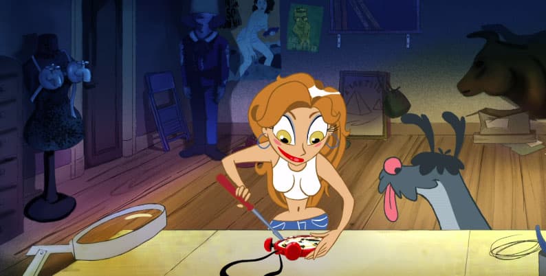 En él, la famosa arma una máquina de tiempo de un reloj, acompañada de su perrito.