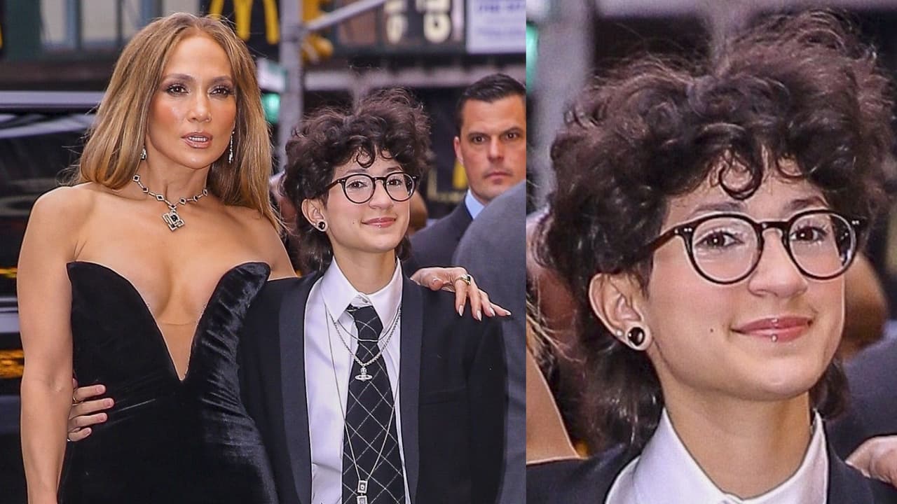 Emme, hija de JLo, se dejó ver maquillada.