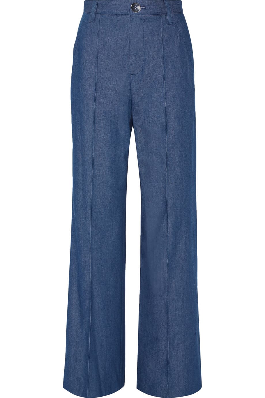 Si ya tienes tus jeans pitillos en negro y unos clásicos en índigo, completa el repertorio con uno tipo años setenta de cintura muy alta y bota ancha. (Marc Jacobs)