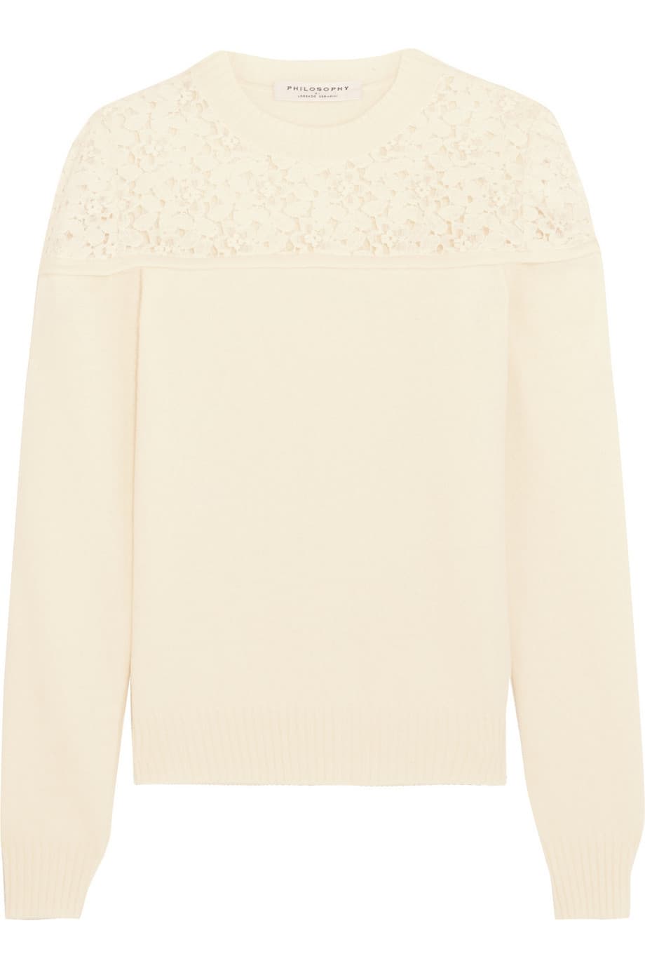 Los sacos de cachemir siempre nos harán sentir como en una película de Audrey Hepburn. Lo ideal es comprarlos cortos justo a la altura de la cintura para que se ajusten a pantalones y faldas formales. (Philosophy)