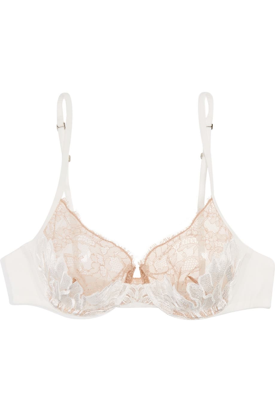 El buen vestir empieza por el interior, por eso tener una lencería inspiradora, que dé confianza y resalte el cuerpo es fundamental. Uno de encaje y corte romántico te enamorará primero de ti misma. ( La Perla)