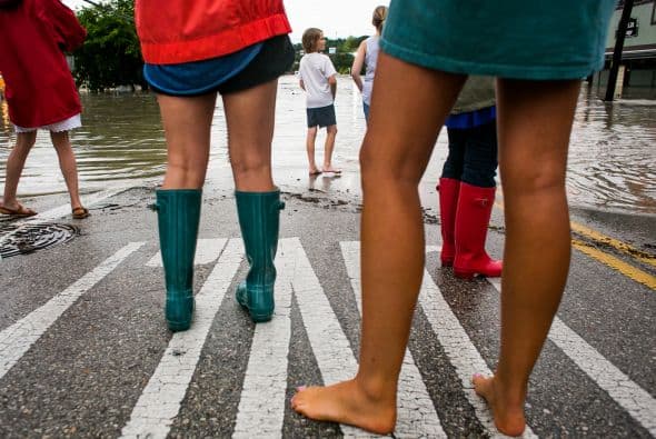 Algunas zonas de la capital texana quedaron bajo el agua luego de las intensas lluvias de los últimos días.