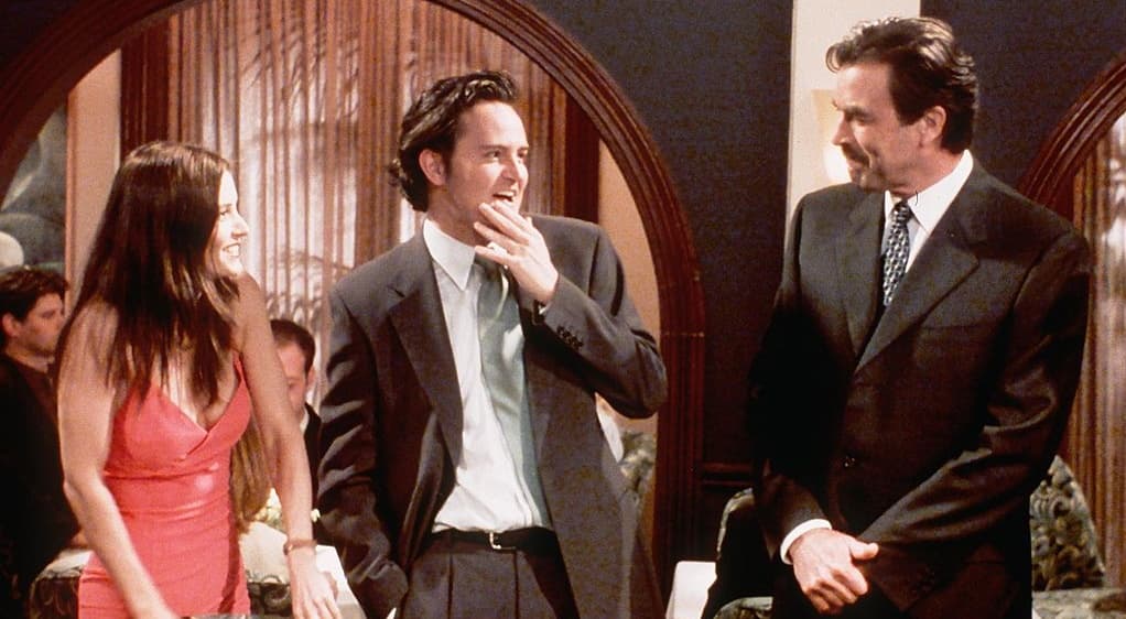 Cox Arquette, Matthew Perry y Tom Selleck en Friends
