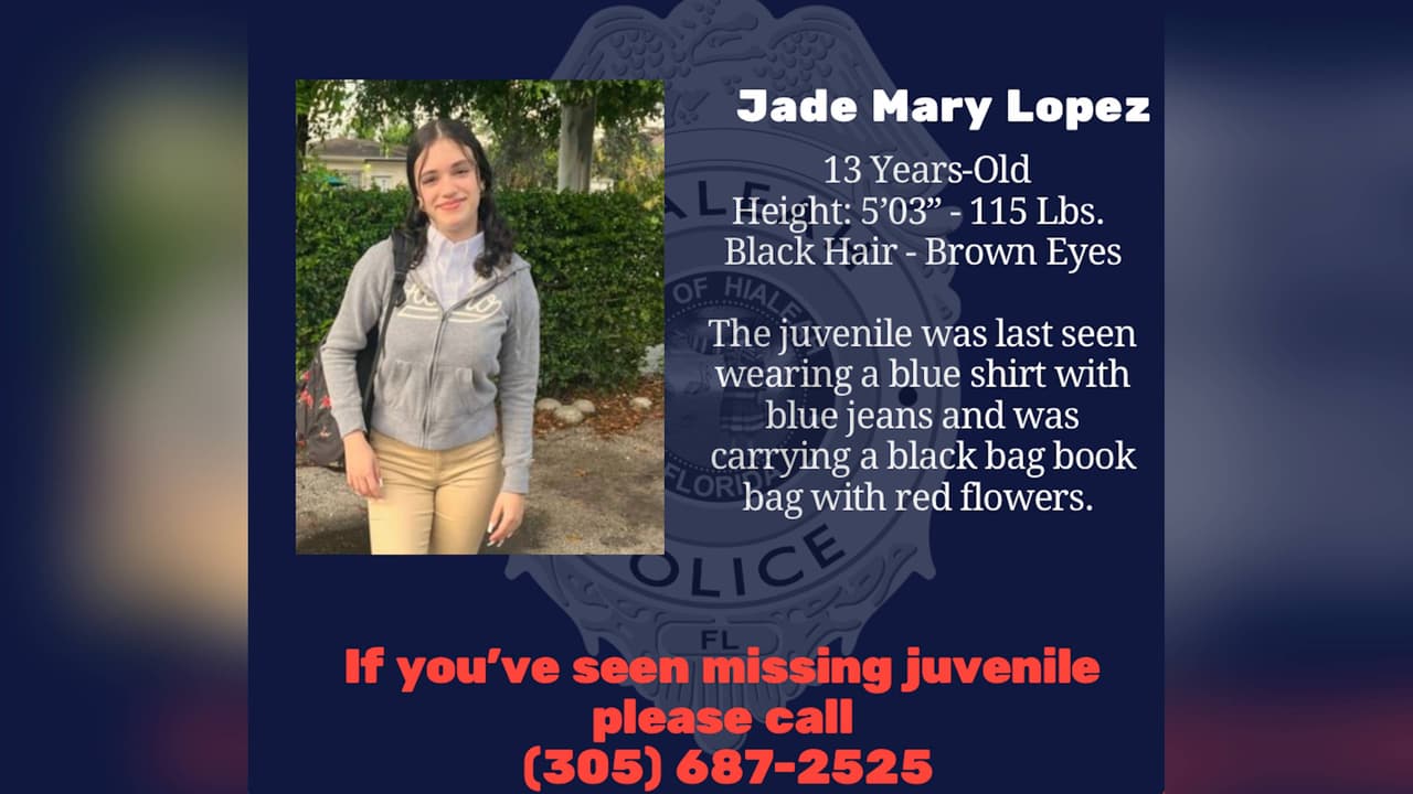¿La ha visto? Buscan a adolescente de 13 años que desapareció en Hialeah